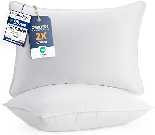 Utopia Bedding KopfKissen (2er Set), 50 x 70 cm Schlafkissen, Atmungsaktiv et Weich Kissen (Weiß)