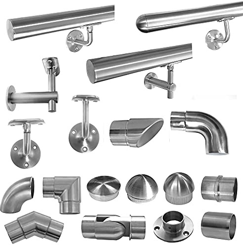 BASIT Edelstahlrohr Ø42.4x2mm für Handlauf Geländer V2A - 120 cm lang | Edelstahlrundrohr für Handlaufteile Geländerbau Metallbau Möbelbau rostfrei witterungsbeständig selbst konfigurierbar 1.4301