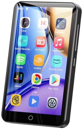 80GB MP3 Player mit Bluetooth und WiFi, Oilsky 4 Zoll 1080P Touchscreen Player, MP3 MP4 Musikplayer, Tragbarer Android Spotify Player mit Play Store App (Schwarz)