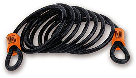 Burg Wächter Spiralkabel mit zwei Ösen, Sicherheitskabel für Fahrrad, Motorrad, E-Scooter, Gartenmöbel, Diebstahlschutz, Universalseil 750 250, Schwarz, 2,5 m