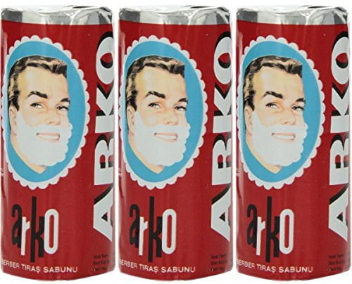 Rusty Bob - Original Traditionele Arko-nem Rasierseife,Rasier-Creme [after shave][Rasierwasser] Rasier-Schaum - 3 Stück Arko Rasierseife