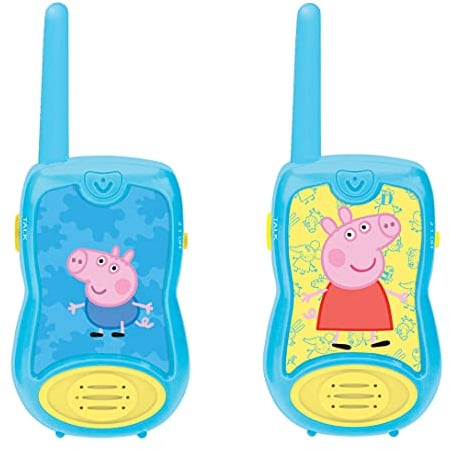 Lexibook, Peppa Pig, Talkies-Walkies 200m, Kommunikationsspiel für Kinder, 2 Kommunikationskanäle, Gürtelclip, batteriebetrieben, Blau, TW12PP