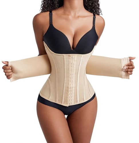 Yixinly Korsett Damen Bauchweg Doppelte Verschlüsse, Waist Trainer Doppellagiges Verschlusssystem Bauchweggürtel Damen Waisttrainer Taillenformer, Verbessern Sie die Körperformung
