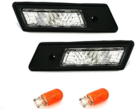 Seitenblinker Set für BMW E36 (-8/1996) / E34 (-12/1995) / E32 (-5/1994) | Blinker, Kotflügel, Weiß, Schwarz, inkl. Leuchtmittel, Halogen, WY5W, links, rechts,