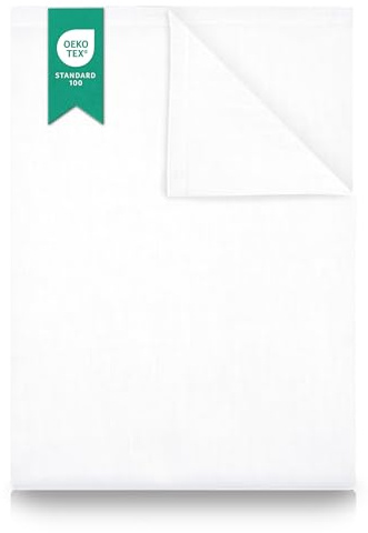 Betttuch/Bettlaken/Haustuch 250x150 cm weiß von Green Mark Textilien® 100% gewebte Baumwolle