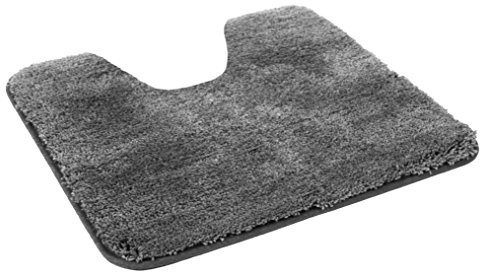 Kinzler J-10002/100 hochwertige Mikrofaser Badematte Uni mit Ausschnitt 50x55 cm, flusenfrei, pflegeleicht, anthrazit
