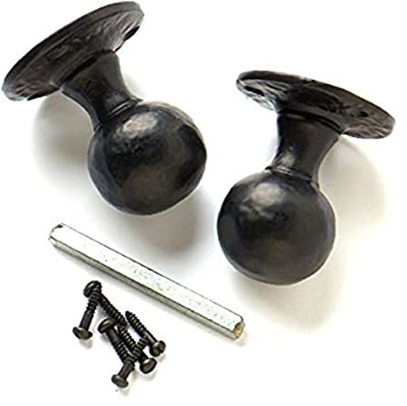 Bulk Hardware Bh05675 runde antike Türknauf Riegel-Set, 60 mm (2,3/8 Zoll), schwarz