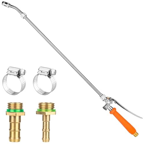 Sprühstab, 72cm Garten Gießstab Metall mit Einstellbarer Düse, 3/8 Zoll & 1/4 Zoll Messing Barb Universal Sprühstab Ersatz, Hochdruckreiniger Sprühlanze Sprühstabs für Gärten, Obstgärten, Autowäsche
