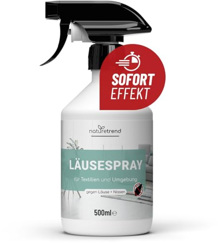 naturetrend Läusespray für Textilien, Umgebungsspray 500ml - Läuse Abwehrspray mit Sofort- & Langzeitschutz, Mittel gegen Läuse & Nissen für die Umgebung