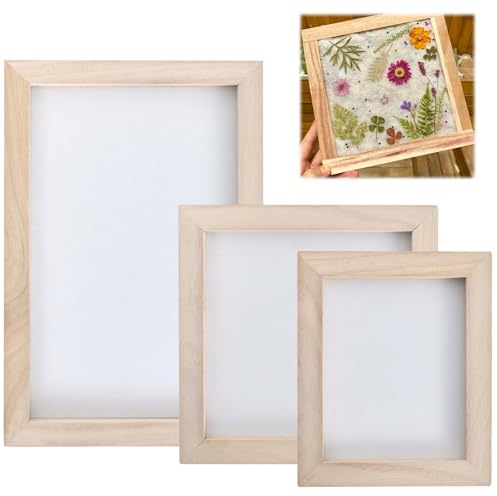 3 Stück Papierherstellung Rahmen 3 Größen Papier Schöpfen Papierherstellung Werkzeuge DIY-Papierhandwerk für Papierkunst Handwerk DIY Craft