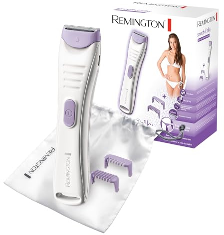 Remington Haartrimmer Intimbereich & Körper [hautfreundlich & sicher bis 0,2mm ohne Hautirritationen] 2 Klingen, 100% wasserfest, inkl 2 Aufsteckkämme (2&4mm) Haarschneidemaschine, Rasierer, BKT4000