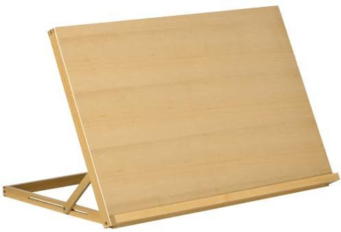 Vinsetto Tischstaffelei Klappbar Verstellbar 75,8 x 51 cm Sitzstaffelei | Aus Buchenholz, Als Zeichenbrett, Als Präsentationsständer