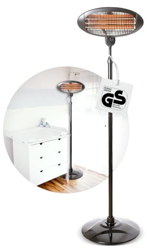 Babyruf BS 55 Heizstrahler | 2000W Leistung | Höhenverstellbar 120-210 cm | 2in1 Standheizstrahler | Wärmelampe als Wand-oder Standgerät | Baby Heizstrahler | 3 Leistungsstufen | schwarz