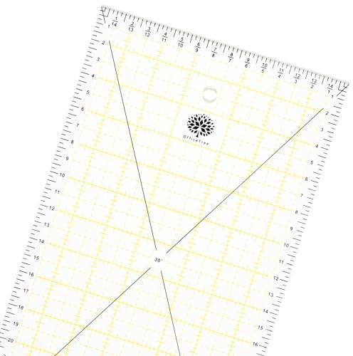 OfficeTree Patchwork Lineal 60x15 cm - Schneiderlineal 60cm - Universal Lineal - Quiltlineal - Patchworklineal für Rollschneider - Nählineal 60 cm - Stofflineal - Lineal zum nähen - Sewing Ruler