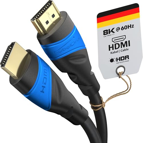KabelDirekt – 8K & 4K HDMI Kabel – 0,5m – Entwickelt in Deutschland – Für jedes HDMI-Kabel Setup (10K, 8K@60Hz & 4K@120Hz, High Speed HDMI mit Ethernet, Blu-ray, PS5, Xbox Series, Switch)
