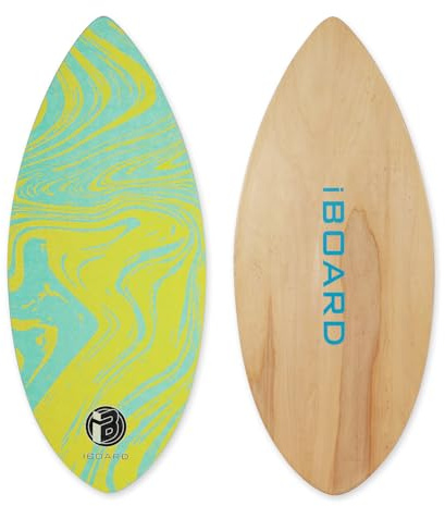 iBOARD Skimboard aus Holz mit Hochglanzbeschichtung, 91,4 cm, für Kinder, Anfänger, Jugendliche und Erwachsene, Strand-Skimboard, 3 Farben zur Auswahl