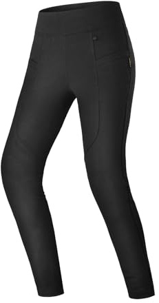 SHIMA CRUZ Motorrad Hose Damen mit Protektoren Leggings Knieprotektoren Motorradhose Kurzgrößen Hosen Protektorenhose Textilhose Urban Stretch Lang (Frauen, Schwarz, XL)