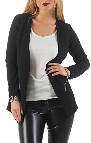 DANAEST Longblazer Damen mit Taschen elegant Blazer lang | Leicht taillierter Schnitt