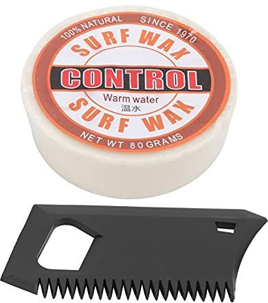 EVTSCAN Tragbares Anti-Rutsch Paraffin Surf Skateborad Wachs Surfbrettzubehör mit Wachskamm(Warm Water Wax)