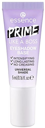 essence PRIME LIKE A BOSS EYESHADOW BASE, Lidschatten Grundierung, transparent, langanhaltend, pflegend, sofortiges Ergebnis, vegan, wasserfest, Mikroplastik Partikel frei (5ml)
