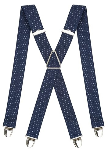 Pierrot Hosenträger für Herren Breit Made in Germany/France - Ultrastarker Gummizug & 4 Extra Starke X-Clips - Verstellbare Länge bis zu 130cm - Garantie auf Lebenszeit