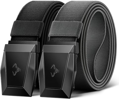 KEMISANT Taktischer Gürtel 2er, Gürtel Herren Arbeitsgürtel 38mm | Herren Militärgürtel für Wandern,Schnellverschluss mit Metallschnalle