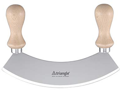 triangle Wiegemesser 23 cm, Holzgriffe, einschneidig, Edelstahl, Made in Solingen/Germany