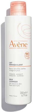 AVÈNE Les Essentiels - Reinigungsmilch - Entfernt Make-up, spendet Feuchtigkeit & macht weich - Avène Thermalwasser - 96 % natürliche Inhaltsstoffe - Vegan - Trockene, empfindliche Haut - 200 ml