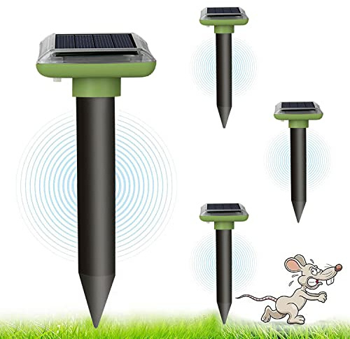 Solar Maulwurfvertreiber 2025, Gopher und andere Maulwurfvertreiber 4 Stück, Ameisenköniginnen-Vertreiber für Garten und Camping, Gopher, Schlangenabwehr Maulwurf