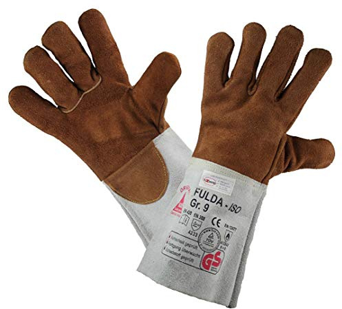 Hase Schweißschutzhandschuhe FULDA-ISO - Hitzebeständig/Kevlar-Garn, Braun, 10