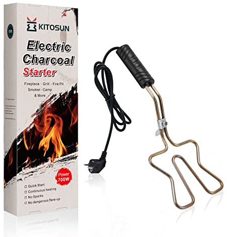 Elektrische Holzkohle Starter für Grill - Superior BBQ Grill Kamin Kohle Leichter und schnelle Zündbriquettes | Keine Funken oder Flammen | 304 Edelstahl | Praktischer Grillhelfer (700 W)