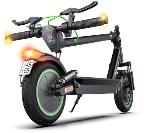 isinwheel S-Nova Pro E Scooter mit Straßenzulassung, Bis 70km Reichweite 500W Motor, Federung & Luftreifen für maximalen Fahrkomfort, Klappbar City E-Roller für Pendler