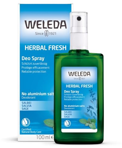 WELEDA Bio Deodorant HERBAL FRESH - erfrischend-herbes Naturkosmetik Deo mit natürlichen ätherischen Ölen, Aluminiumfrei & vegan wirkt das Deospray desodorierend ohne Poren zu verschließen (1x 100ml)