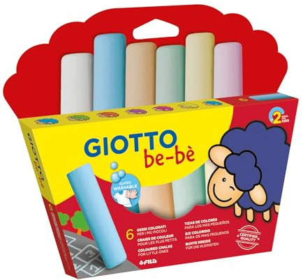 GIOTTO be-bè 4673 00 - Straßenmalkreide, farbig sortiert | Verschiedene Farben, super waschbar, für Zuhause und Schulen