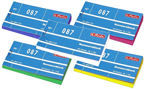 Herlitz Nummernblöcke 892703, Nummer 1-1000, 10 Blöcke mit je 100 Abrissen