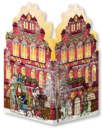 Nostalgische Weihnachtshäuser: Windlicht-Mini-Adventskalender; Der Preis gilt pro Stück - Motiv nicht frei wählbar