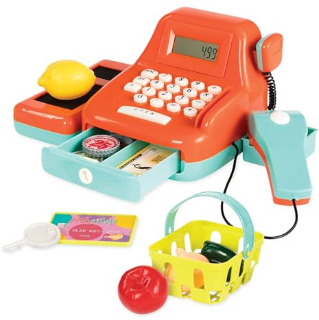Battat - Registrierkasse - Register für vorgetäuschtes Spiel - Registrierkasse - Kinder-Lebensmittel-Zubehör - Scanner und Geräusche - 3 Jahre +