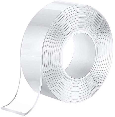 Doppelseitiges Waschbares Spurloses Klebeband,Transparent Entfernbares Wiederverwendbares Klebestreifen, Extra Starke Klebekraft Wasserdichtes, rutschfest Multifunktionales (3M x 3CM x 2MM)