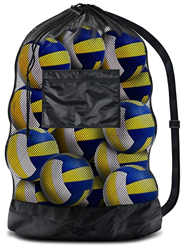 BROTOU Extra Große Ballnetz Große Ballsack Balltasche Netz Balltasche Fußball Meshbag für 8-15 Bälle Mehrzweck Sport Netztasche mit Kordelzug und Schultergurt Ballnetz (60.96 x 91.44 cm)
