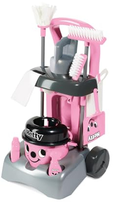 Casdon Henry & Hetty Spielzeug – Hetty Deluxe Putzwagen – Rosa Spielset im Hetty Design mit funktionierendem Handstaubsauger und Zubehör – Kinder-Reinigungswagen-Set – Für Kinder ab 3 Jahren
