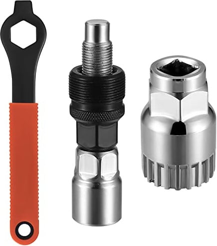 Fahrrad Kurbelabzieher und Tretlager Werkzeuge, Fahrradkurbel Abzieher, Fahrrad Innenlager Entferner, 16mm Schlüssel Fahrrad Kurbel Schraubenschlüssel Werkzeug Set zum Entfernen Fahrradkurbel