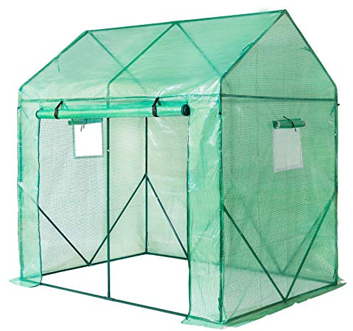 Yorbay Foliengewächshaus 200x140x200 cm mit Belüftungsfenster – Robustes Gewächshaus mit Frostschutz, wasserdicht & uv-beständig – Ganzjähriger Tomaten- & Pflanzenschutz für Garten und Terrasse