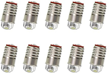 Evemodel 10 STK. warmweiss/weiß LED 12V-14V Leuchtmittel für Fassung E5 E5.5 H0 Bulb (weiß)