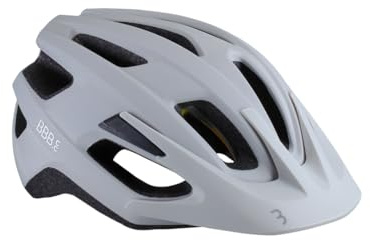 BBB Fahrradhelm für Erwachsene, Mountainbike und Rennrad, MIPS Sicherheitsschutz, leichtes abnehmbares Visier, Dune 2.0, Reisetasche, BHE-22T, Off-White, 58-61 cm/ L, Matt Weiß,
