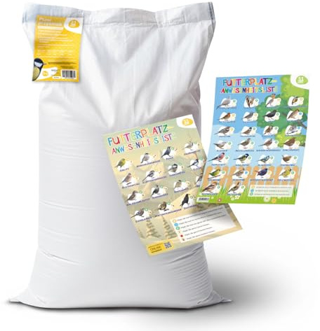 ARPON Vogelfutter ganzjährig | Hochwertige Futtermischung | Verschiedene Samen 20kg | Energieriches Ganzjahresfutter für Vögel mit erstklassigem Inhalt | Streufutter