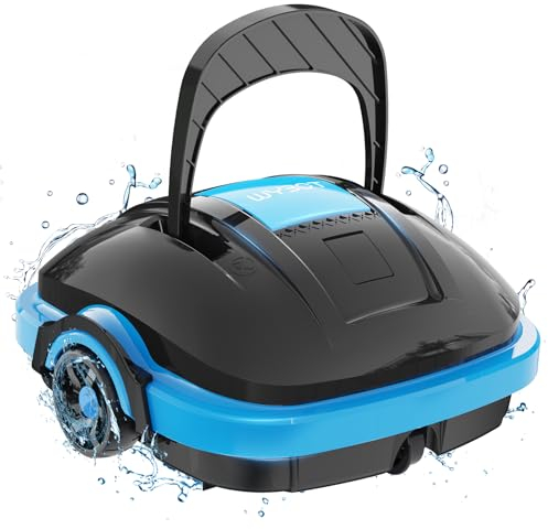 WYBOT Poolroboter Akku Ohne Kabel Poolsauger Roboter mit 100 Mins Dual-Antriebsmotoren, Automatisches Parken Poolroboter Akku Robotersauger für Flachem Boden Aufstellpools bis 80 m² Schwarz
