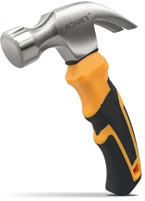 Kleiner Klauenhammer 8oz, BOOSDEN Mini Klauenhammer, Mini Hammer mit Rutschfestem Griff, Zimmermannshammer für DIY, Reparatur, Camping, Holzarbeit, Hauswartung