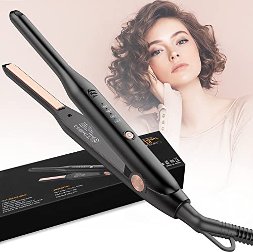HyAdierTech Mini Glätteisen, 2 in 1Glätteisen Locken und Glätten, PTC-Heizelement Haarglätter, 150-210°C, Schmale Platte für kurzes Haar oder Männerhaar, Glätteisen Profi Haarschäden zu Verringern