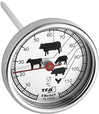TFA Dostmann Analoges Bratenthermometer, 14.1002, aus Edelstahl, Fleischthermometer, Backofen/Grill