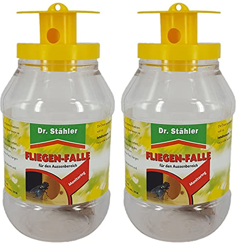 Dr. Stähler 001335 Biologische Fliegenfalle für Terrassen, Garten oder Balkon mit Langzeitwirkung, 2 Stück